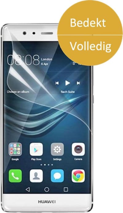 Screenprotector geschikt voor Huawei P9 - Glas PET Folie Screenprotector Transparant 0.2mm 9H (Full Screen Protector)