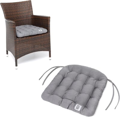 Set van 2 Zitkussens 48 x 46 cm voor Buitenstoelen - Weerbestendig en Orthopedisch Zitcomfort