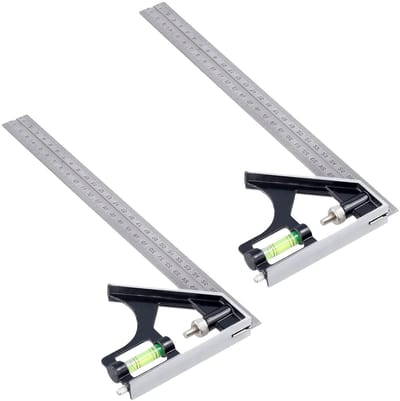 Precisie combinatie vierkant set van 300mm, duale metalen timmergereedschappen met gegraveerde liniaal, nauwkeurige metingen voor houtbewerking en engineering