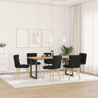 vidaXL - Eetkamerstoelen - 6 - st - stof - zwart