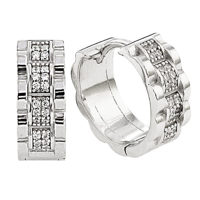 Juwelier Zwartevalk zilveren (gerhodineerd) oorbellen met zirkonia 22.214--
