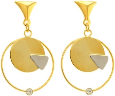 Behave - Dames oorhangers geometrisch design goudkleur modern 5,5 cm