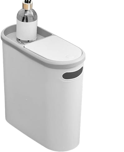Afvalemmer met deksel - Prullenbak emmer - Afval opruimen - Lekvrij ontwerp - 10 liter - Wit