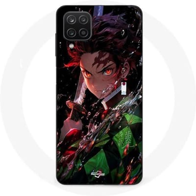 Coque - Demon Slayer - Samsung Galaxy A12 - Tanjiro Kamado - Souple - Noir