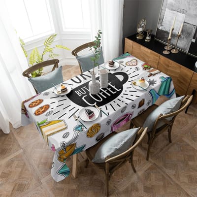 Koffiekopje Cake Dessert Tafelkleed Vakantiedecoratie Waterdichte Rechthoekige Tafelkleden Bruiloftsdecoratie Tafelkleed 4pcs 33x48 Table mat gray