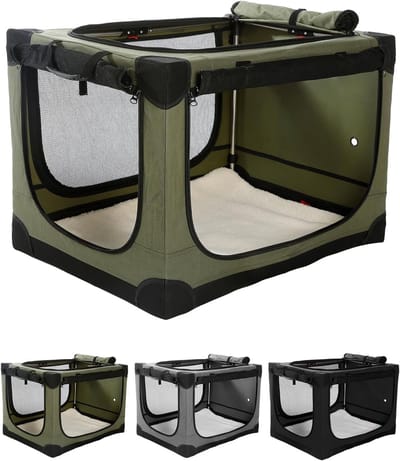 Opvouwbare Reishondenbench 30 Inch - Draagbare Zachte Kennel voor Middelgrote & Grote Honden