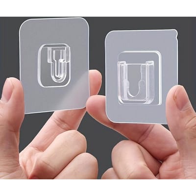 1 Paar Spoorloze Sterke Zelfklevende Haken, Geen Boren Nodig, Multifunctioneel, Waterdicht, Geschikt voor Badkamer, Keuken, Huis, Wandhaken 1 Pair