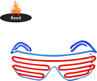 Bovista - Festival Bril - Rave - Space - Techno - Freaky Glasses - Heren - Dames - Zonnebril - Blauw+Rood