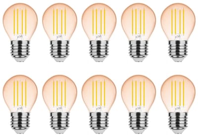 Modee E27 LED Lamp Dimbaar 4W - 300lm - 1800K - Warm Wit - LED Filament Amber Globe Mini P45 - Vervangt 28W Halogeen Gloeilamp - 10 stuks