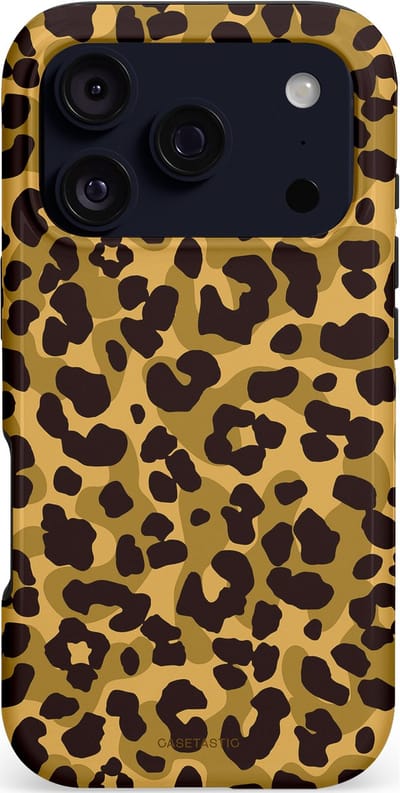 Casetastic hoesje geschikt voor Apple iPhone 17 Pro - MagSafe - Dubbellaagse bescherming - Jungle Panter - Fashion Case - Zwart Crème Beige