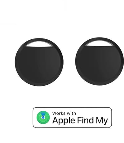 BlueTime - 2 stuks - Slimme Bluetooth Tag - Draadloze Sleutelhanger Tag met Geluidssignaal, Locatie delen & Lost Mode – Ideaal voor Sleutels, Portemonnee & Bagage - Geschikt voor Apple Find My