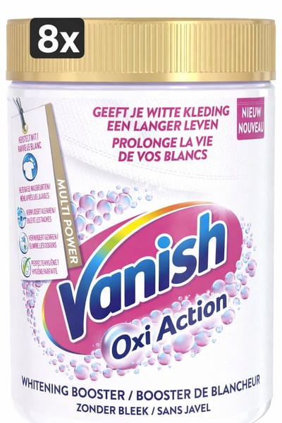 (8x) Vanish Oxi Action - Vlekkenverwijderaar Poeder - Zonder Bleek - Witte Was - 1.5 Kg