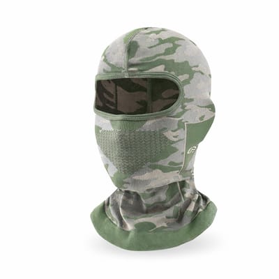 Cloudy Bivakmuts Balaclava – Ademend & Dun onder Helm – Fiets, Motor en Scooter - Camouflage - grijs & groen