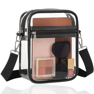 Boncy® Doorzichtige Crossbody Schoudertas - Dames & Heren - Crossover Slingbag Nektasje - Schoudertassen Crossbodytassen Sling Bag - Rugzak Nektas of Borsttas Tassen - Crossbodytas met brede band op borst Chest Tas Fanny Pack Zwart