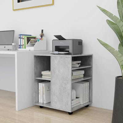 vidaXL - Rolkast - 60x53x72 - cm - bewerkt - hout - betongrijs