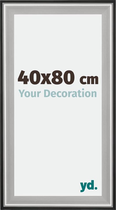 Your Decoration - Fotolijst 40x80 cm - Hout - Zwart Zilver Gepolijst - Birmingham