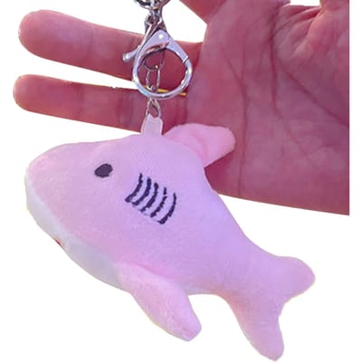 Knuffelhaai Pluche Sleutelhanger Schattig Fijne Handstiksels Klein Dier Zachte Sleutelhanger Hangers voor roze