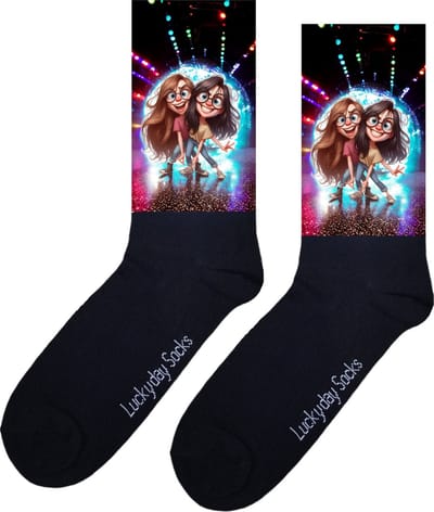 Vriendinnen - Opkikker - Grappige sokken - Beterschap - Valentijn cadeau - Verjaardag cadeau - Kerst cadeau - Grappige sokken - Leuke sokken - Vrolijke sokken - Kerst sokken - Discobal - Vaderdag - Moederdag - Print sokken - Socks maken Happy - 37-44