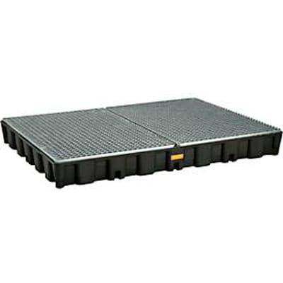Vloerbeschermingsbak CEMO 250HD, polyethyleen, carterinhoud 250 l, gegalvaniseerd stalen rooster, met goedkeuring, B 1600 x D 1200 x 180 mm