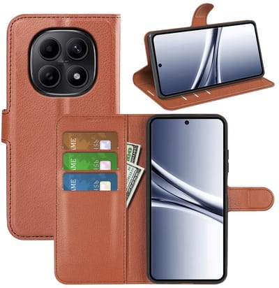 MobyDefend Hoesje - Geschikt voor Xiaomi Redmi Note 15 4G - Kunstleren Wallet Book Case (Sluiting Voorkant) - Bruin
