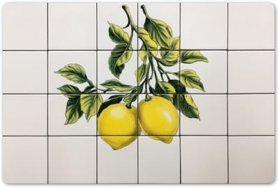 Placemats 45x30 cm - Placemat kunststof - 1 stuk - Citroen - Decoratie - Keramiek - Takken - Borden onderleggers - Decoratie voor op tafel - Keuken tafeldecoratie accessoires - Vinyl onderlegger - Tafelversiering