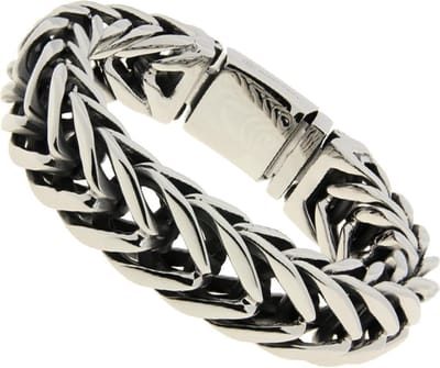 Bukovsky - Stalen Visgraat armband - "Elite" - 21 cm - Zilverkleur - Gepolijst - Glanzend - Edelstaal - 316L Stainless Steel