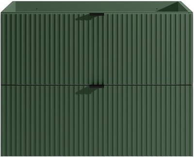 Vente-unique Hangmeubel onder wastafel met strepen - Mat groen - 80 cm - ZEVINI