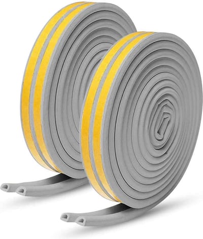 Afdichtingstape 9 mm breedte - zelfklevend deurafdichting D-profiel/B-profiel - rubberen afdichting deuren raamafdichting - windbescherming lawaai - 30 m