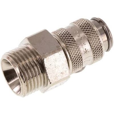 Gehard staal DN 5 Luchtkoppeling Snelkoppeling G 3/8 inch Buitendraad - CLS5-M-STN-P-038