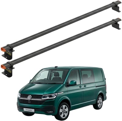 Dakdrager voor VW Transporter T6 2015-2024, spotmontage, zwart, 2 stangen