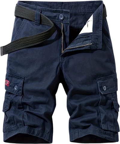 Livano Korte Broek Heren - Cargobroek - Spijkerbroek - met Zakken - Volwassenen - Jongens - Shorts - Marineblauw - Maat XS