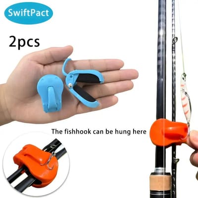 2 stuks Multifunctionele Hengel Opberg Hengel Clip, Hengel Bindapparaat, Hengel Bevestigingsapparaat, Draagbaar Beschermhoes Bindgereedschap blauw