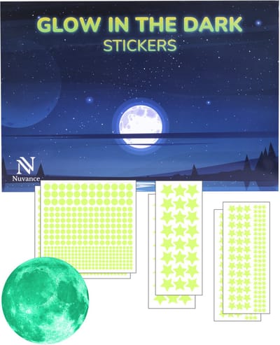 Nuvance - Glow in the Dark Sterren - 1049 Stickers - Muurstickers Kinderkamer - Babykamer - Blauw