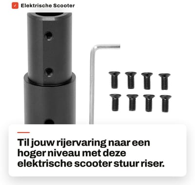 Dailygoods - Elektrische Scooter Stuur Riser - Vork Stuurpen Extender - Lichtgewicht Aluminium - Zwart - Verhoogde Comfort - Geschikt voor M365 Pro 2