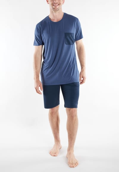CECEBA Bamboo - Heren Pyjama korte broek - Blauw