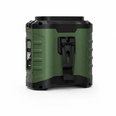 Draagbare Taaille-Ventilator - Clip-on Kleding-Ventilator met 10000 mAh Powerbank - 6-in-1 USB Oplaadbare Mini-Ventilator - 5 Snelheden tot 40 Uur - Geschikt voor Bouwplaats, Outdoor, Kamperen en Werken in de Zomer - Legergroen