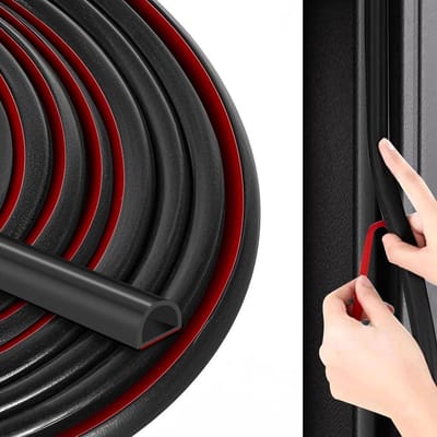 D Shape Rubber Weather Stripping voor Deuren en Ramen - Zelfklevende Silicone Dichtstrip voor Geluiddemping en Isolatie - Geschikt voor 4 tot 8mm Kieren