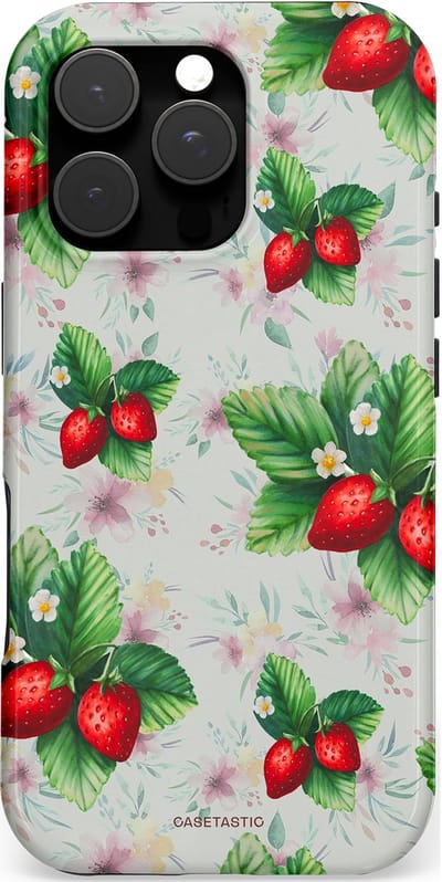 Casetastic hoesje geschikt voor Apple iPhone 16 Pro - MagSafe - Dubbellaagse bescherming - Rosales - Fashion Case - Lichtgrijs Donkergroen Rood Beige