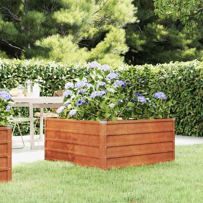vidaXL - Plantenbak - verhoogd - 100x100x45 - cm - cortenstaal - roestig