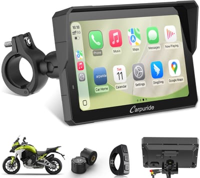CARPURIDE W702SPro +TPMS - Motorfiets Carplay-scherm - Plug-and-play BM05-beugel - bedrade controller - CarPlay en Android Auto