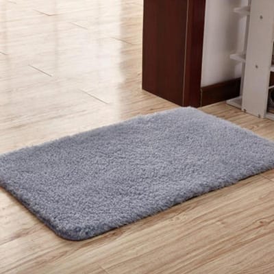 Tapis Rond en Laine d'Agneau Imitation Couleur Unie Peluche Épaissi Laine d'Agneau Imitation Tapis de Chevet Table Basse Canapé Tapis de Sol 50*80cm