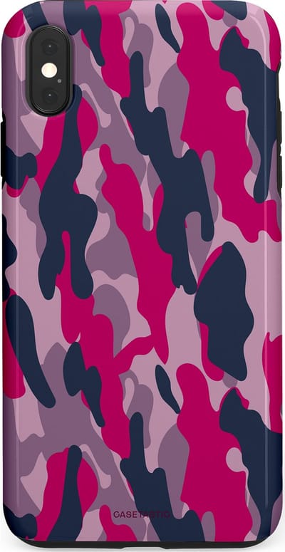 Casetastic hoesje geschikt voor Apple iPhone XS Max - Dubbellaagse bescherming - Urban Pink Camo - Fashion Case - Lila Roze Donkergrijs Grijs