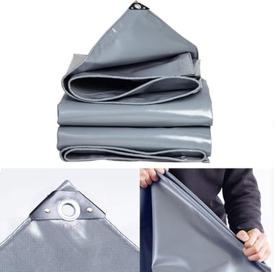 Kampeer Tarp - Dekzeil Luifel - Outdoor Shelter - Scheurbestendig PVC - 1x28 m - Grijs
