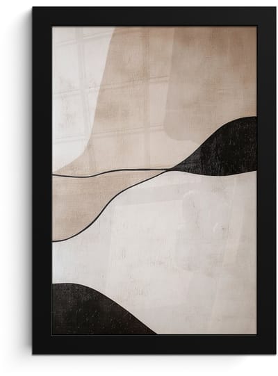 Poster in lijst - Fotolijst 20x30 cm - Posters - Contourlijnen - Abstracte landschap - Posterlijst zwart - Decoratie - Wanddecoratie woonkamer - Muurdecoratie slaapkamer