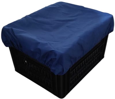 Rieba® Hoes Fietskrat - Crate Cover - Krathoes Fietsmand - Afdekhoes -Waterafstotend - Polyester - Elastisch - Eenvoudige Montage - 45cm x 35cm - Navy Blauw