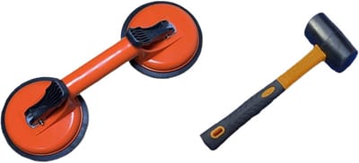 Raamzuignappen - Dubbele zuignap - Platen Verplaatsen - Krasbestendig Oppervlak - 33 x 125 x 85 cm - Oranje