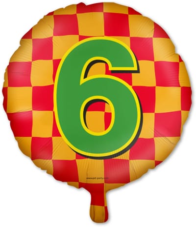 LUQ – Folie Ballon Happy Party 6 Jaar – Veelkleurig Design – Luxe Verjaardag Decor – Feest Versiering – Helium Ready