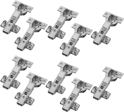 Set van 10 BLUM hoekscharnier 71B3580 110° met automatische sluiting incl. montageplaat 174E6100 en speciale schroeven met expansiepluggen (EXPANDO)