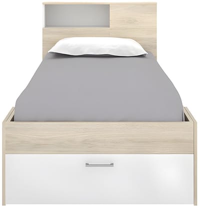 Vente-unique Bedframe hout natuurlijk licht, wit 90 x 190 cm
