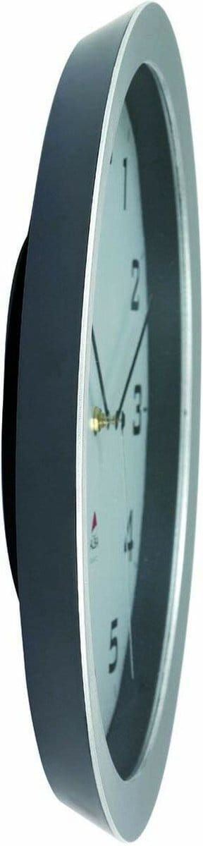 De Alba Horissimo M is een grote analoge wandklok 38 cm. zilvergrijs met extra stil uurwerk